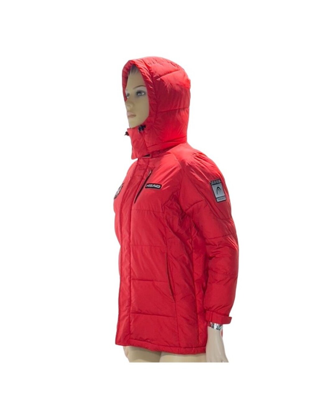 Head Ski Jacket Award Red Puffer Full Zip Hoodie Nylon Polyester Filled Kids Uni - Picture 4 of 8